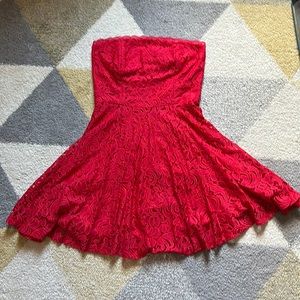 Young Adult/Women’s Red Strapless Dress